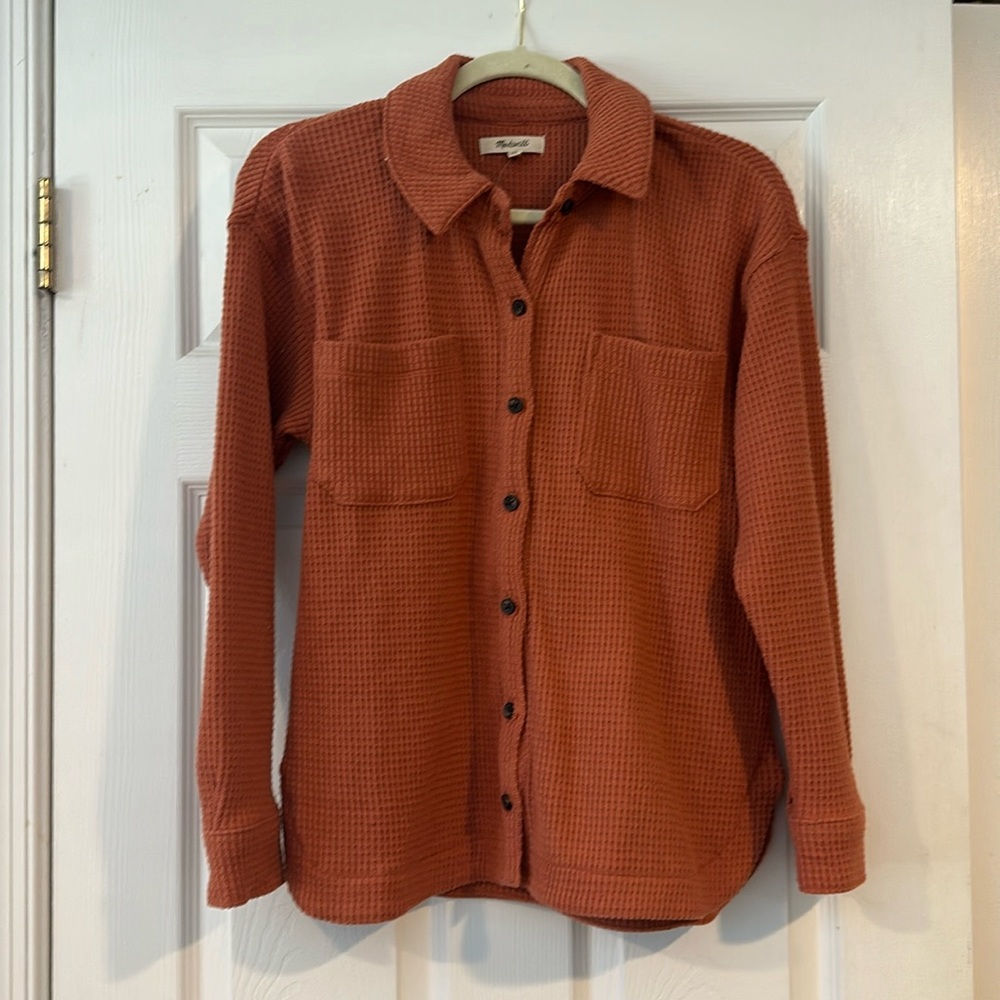 Madewell waffle knit shirt-jacket